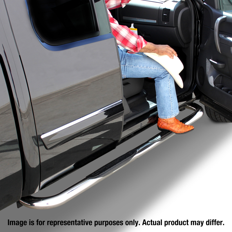 Chevrolet Silverado 1500 Side Steps - Go Rhino - 4000 Series - Polished Stainless Steel - `19-`20